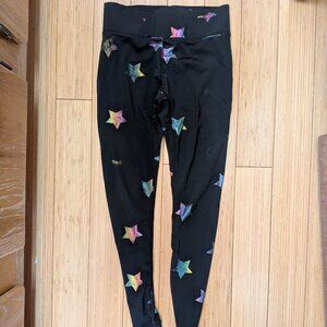 Terez leggings, size women's Small, black with iridescent stars